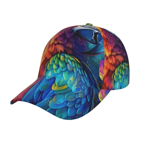 Fuzoiu Colorful Parrot Jungle Dream Print Adjustable Baseball Cap for Men and Women, Unisex Sports Hat, Sun Protection Hat for Running Workouts and Outdoor Activities All Seasons