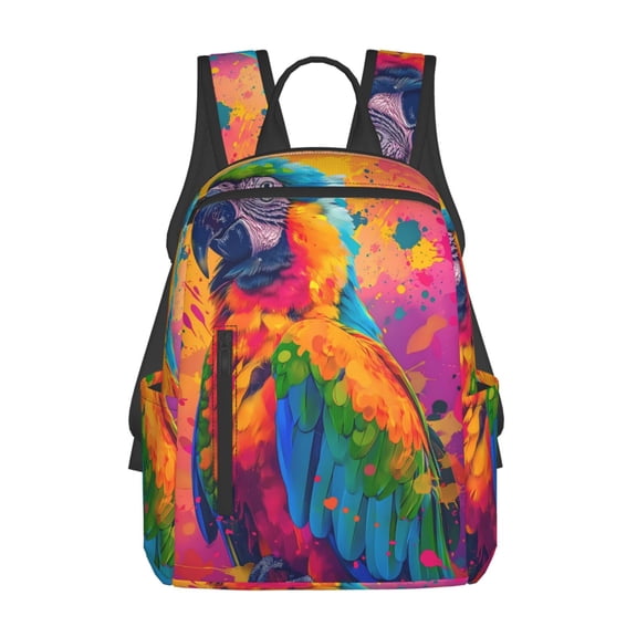 Fuzoiu Colorful Parrot Jungle Dream A Print Lightweight Daypack,Weekender Bag for Men and Women, Travel Backpack with Padded Straps for School, Travel & Work
