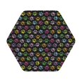 thumbnail image 1 of Fuzoiu Colorful Paw Print Leather Coasters Set,Drink Coasters Set of 6,for Tabletop Protection, Durable PVC Coasters,Home Décor and Housewarming Gift,Hexagon, 1 of 7