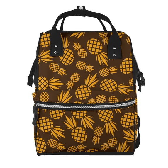 Fuzoiu Colorful Pineapple Print Diaper Bag Backpack,Baby Essentials Travel Tote,Multi function Waterproof Diaper Bag, Travel Essentials Baby Bag - Unisex