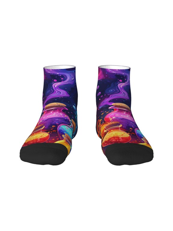 Colorful Potion Bottles Magic Print Adult Socks, Crew Moisture-wicking Socks, Unisex Cushion Crew Socks,Casual Sports Ankle Socks