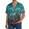 thumbnail image 1 of Fuzoiu Colorful Rainbow Glitter Print Men's Casual Short,Men's Short Sleeve Shirt,Mens Casual Button Down Shirts,Cuban Collar Summer Shirt for Beach, Vacation, and Outdoor Activities-XX-Large, 1 of 5
