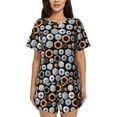 thumbnail image 1 of Fuzoiu Colorful Screws Print Women's Short-Sleeved Pajama Set,Lounge Sleepwear Set,Womens Pajama Sets 2 Piece,Button-Up Top and Shorts with Pockets-X-Large, 1 of 7