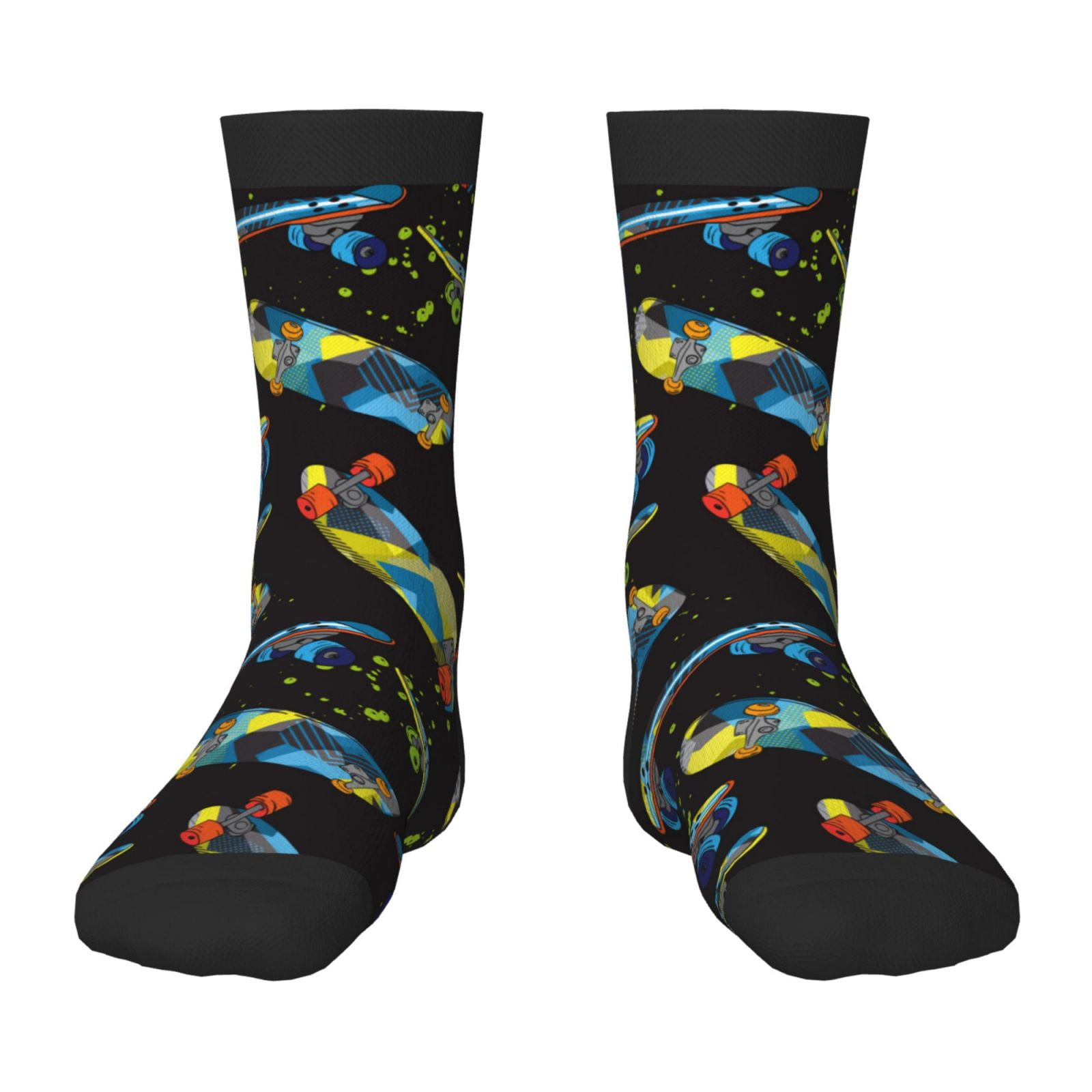 Fuzoiu Colorful Skateboard Print Kids Socks For Boys Girls,Grip Crew ...
