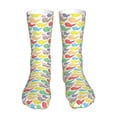 thumbnail image 1 of Fuzoiu Colorful Snails Print Crew Socks,Casual Athletic Gym LightWeight Thin Socks,Casual Crew Socks for Men Woman,Calf Length Crew Socks, 1 of 7