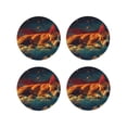 thumbnail image 1 of Fuzoiu Colorful Starry Sky Sleep Dog Print Leather Coasters Set,Drink Coasters Set of 4,for Tabletop Protection, Durable PVC Coasters,Home Décor and Housewarming Gift-Round Shape, 1 of 6