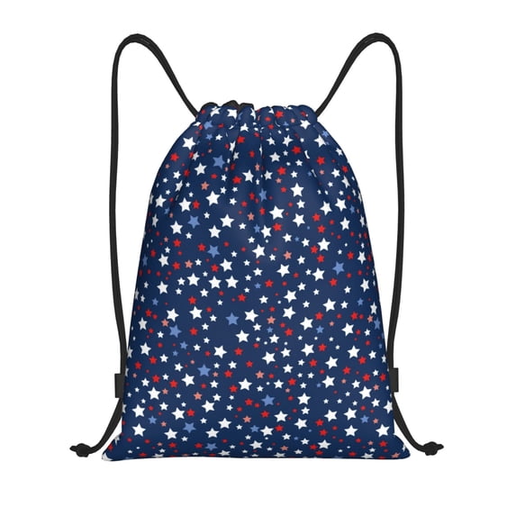 Fuzoiu Colorful Stars Print Drawstring Backpack for Gym, Travel, Yoga,Sports Sackpack String Bag for Women Men-Medium