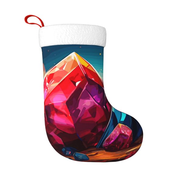 Fuzoiu Colorful Stone World Print Christmas Stockings, Party Supplies & Kids Gifts,Big Xmas Stockings Decoration for Family Decorations Hanging Ornament for Xmas Holiday Party