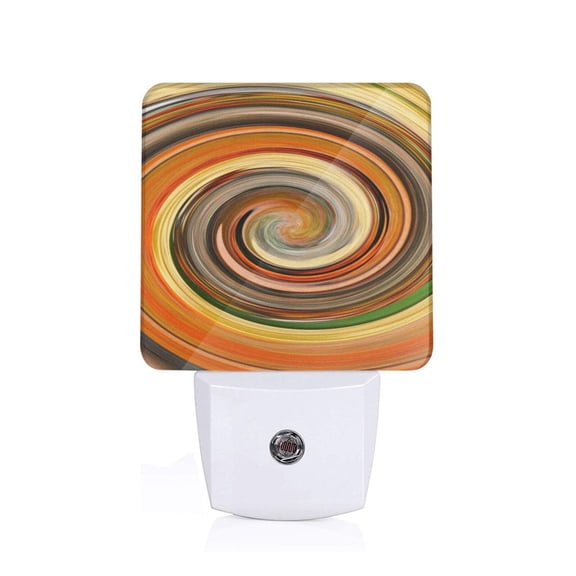 Fuzoiu Colorful Swirl Print Dusk to Dawn LED Night Light with Light Sensor, Energy-Efficient Touch-Safe Night Lamp for Home, Office, and Kids' Rooms-US