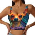 thumbnail image 1 of Fuzoiu Colorful Textured Chihuahua Print Women's Sports Vest,U-Back Sports Tank,Gym Vests,Athletic Sleeveless Shirts,Exercise Undershirts,Yoga, Gym, and Dance Wear-Large, 1 of 8