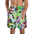 thumbnail image 1 of Fuzoiu Colorful Tie Dye Stained Glass Print Men's Beach Shorts,Men's Swim Trunks,Quick Dry Board Shorts with Pockets,Men's Bathing Suits for Surfing, Running, and Casual Wear-Medium, 1 of 6