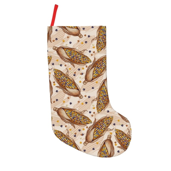 Fuzoiu Colorful Vintage Corn Print 18 inches Christmas Stockings, Personalized Christmas Stockings,for Family Decorations Hanging Ornament for Xmas Holiday Party