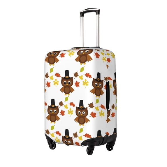 Fuzoiu Colorful maple leaf owl Print Suitcase Cover,Washable Luggage Covers for Suitcase,Elastic Luggage Protector Cover,Scratch Resistant Travel Suitcase Covers-X-Large