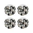 thumbnail image 1 of Fuzoiu Colors Cats Print Leather Coasters Set,Drink Coasters Set of 4,for Tabletop Protection, Durable PVC Coasters,Home Décor and Housewarming Gift-Round Shape, 1 of 6
