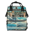 thumbnail image 1 of Fuzoiu Comic Airplane Cockpit Illustration Print Diaper Bag Backpack,Baby Essentials Travel Tote,Multi function Waterproof Diaper Bag, Travel Essentials Baby Bag - Unisex, 1 of 6
