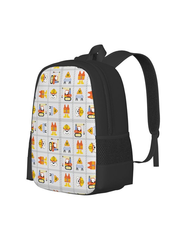 Construction Equipments Worker Print Large Capacity Backpack,Travel Backpack,Laptop Bag,College School Rucksack Bag,for School, Travel & Outdoor Activities