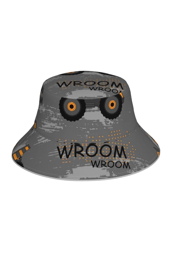 Construction Machines Print Reflective Bucket Hat,Outdoor Hat for Men and Women,Bucket Hat for Travel Fishing Hunting Summer Camp