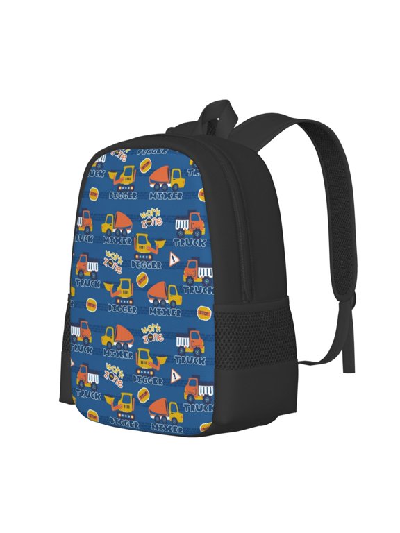 Construction Vehicles Print Large Capacity Backpack,Travel Backpack,Laptop Bag,College School Rucksack Bag,for School, Travel & Outdoor Activities