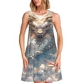 thumbnail image 1 of Fuzoiu Cool Cloud White Dragon Print Women's Sleeveless Dress,Summer Dresses for Women,Casual Sundresses,Beach Sleeveless T-shirt Swing Dress with Pockets, 1 of 7