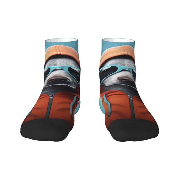 Fuzoiu Cool Dog In Hoodie Print Adult Socks, Crew Moisture-wicking Socks, Unisex Cushion Crew Socks,Casual Sports Ankle Socks