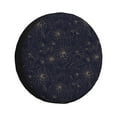 thumbnail image 1 of Fuzoiu Copper-Gold Gloss Outline Chrysanthemum Print Universal Spare Tire Cover with Buckle Strap, Waterproof Wheel Covers for Jeep, Trailer, RV, Truck and All Car-16 inch, 1 of 6