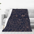 thumbnail image 1 of Fuzoiu Copper-Gold Gloss Outline Flower Print Ultra-Soft Micro Fleece Blanket,All Seasons Flannel Throw, Lightweight Blanket for Bed, Sofa, Couch, Movie Night, Camping, and Travel-40"x30", 1 of 7