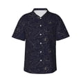 thumbnail image 1 of Fuzoiu Copper-Gold Gloss Outline Peony Print Hawaiian Shirt for Men, Summer Beach Casual Short Sleeve Button Down Shirts, Men’s Beach Summer Shirts with Pocket,Small, 1 of 7