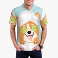 thumbnail image 1 of Fuzoiu Corgi With Towel Ans Slice Cucumber Print Men's Polo Shirts Short Sleeve,Golf Shirts for Men,Mens Golf Shirt Moisture Wicking Quick-Dry-4X-Large, 1 of 6