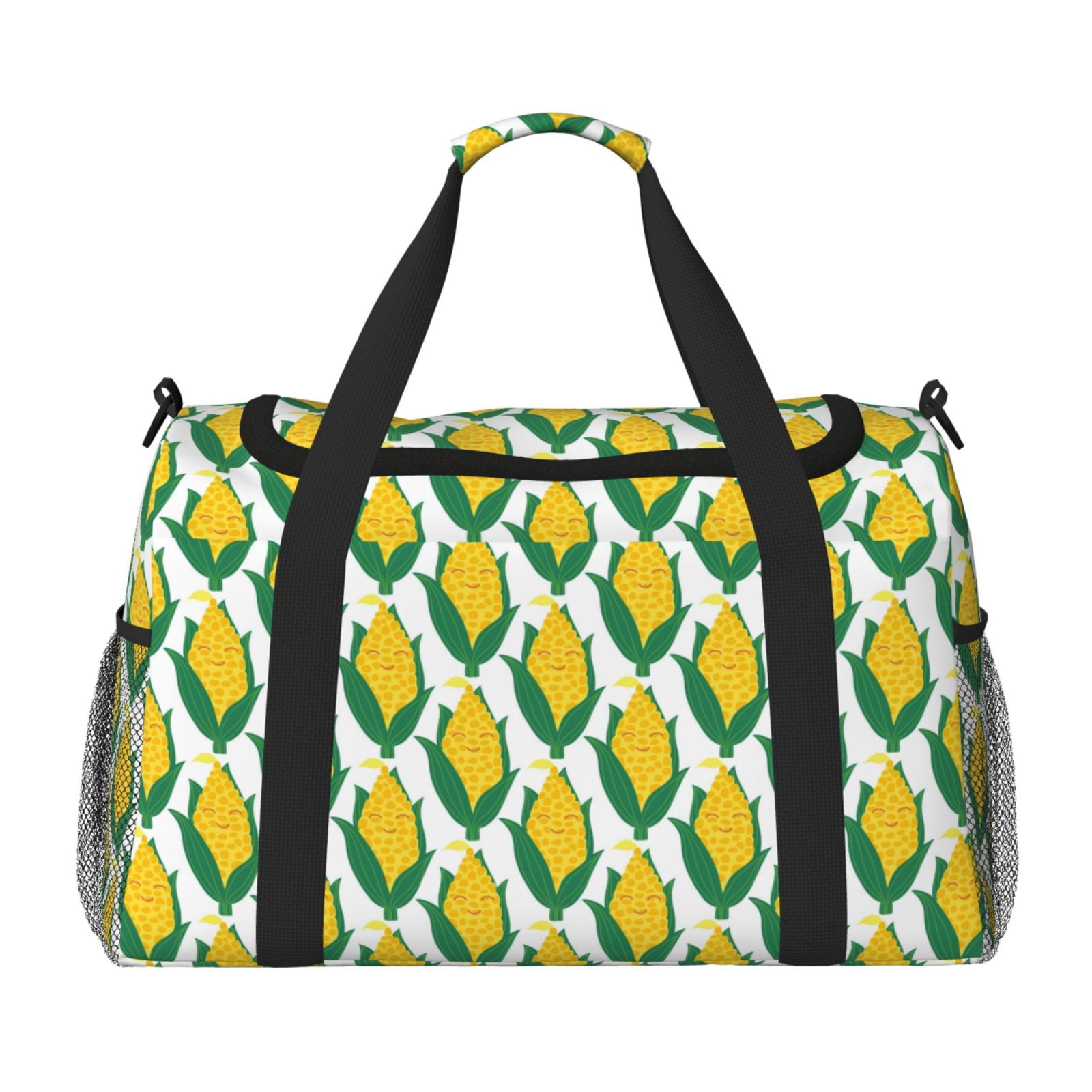 Fuzoiu Corn Cob Print Travel Duffle Bag,Carry On Tote Bags,Duffel Bag,Sport Gym Bag, Hospital Bag for Labor and Delivery, Overnight Bag,Luggage Bag
