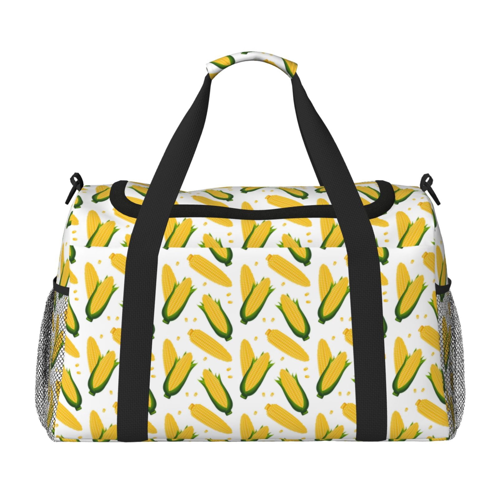 Fuzoiu Corn On The Cob Print Travel Duffle Bag,Carry On Tote Bags,Duffel Bag,Sport Gym Bag, Hospital Bag for Labor and Delivery, Overnight Bag,Luggage Bag