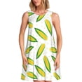 thumbnail image 1 of Fuzoiu Corns Print Women's Sleeveless Dress,Summer Dresses for Women,Casual Sundresses,Beach Sleeveless T-shirt Swing Dress with Pockets, 1 of 7