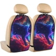 thumbnail image 1 of Fuzoiu Cosmic Cat Psychedelic Journey Print 2 Pack Kick Mat Back Seat Protector With 3 Storage Pockets, Universal Car Seat Back Organizer For Kids Pets, Waterproof Backseat Protector For Most Car, 1 of 8