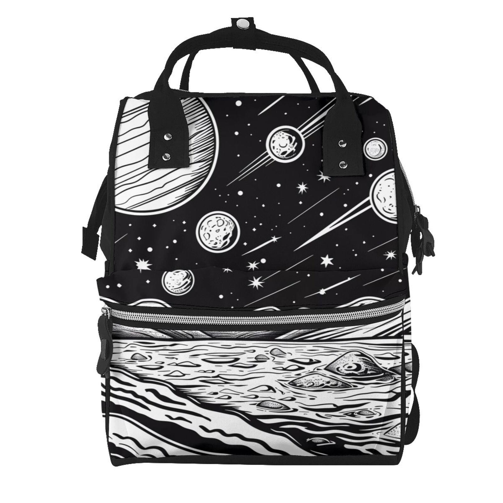 Fuzoiu Cosmic Landscape Celestial Art Print Diaper Bag Backpack,Baby Essentials Travel Tote,Multi function Waterproof Diaper Bag, Travel Essentials Baby Bag - Unisex