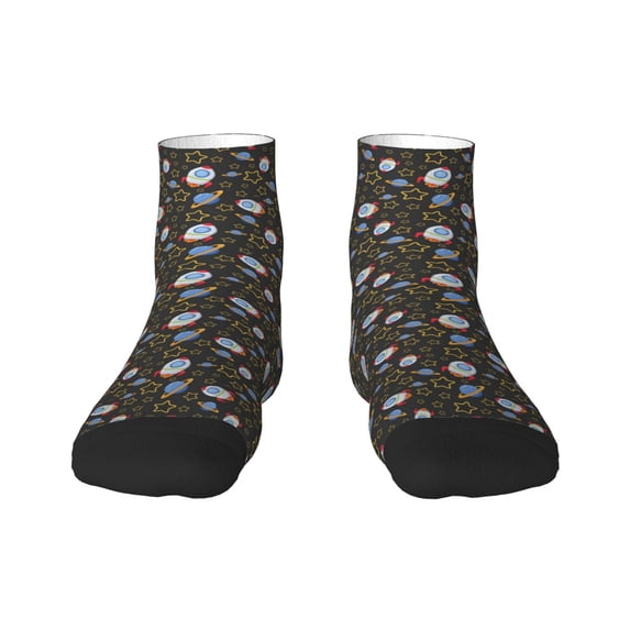 Fuzoiu Cosmic Print Adult Socks, Crew Moisture-wicking Socks, Unisex Cushion Crew Socks,Casual Sports Ankle Socks
