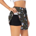 thumbnail image 1 of Fuzoiu Cosmic Print Women's Athletic Shorts, Double-Layer Running Shorts with Pocket,Women's Workout Shorts for Yoga, Gym, and Workouts-XX-Large, 1 of 7