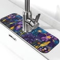 thumbnail image 1 of Fuzoiu Cosmic Purple Irises Print Kitchen Faucet Suction Pad, Sink Splash Guard Faucet Mat, Faucet Handle Drip Catcher Tray Drying Mat For Bathroom Kitchen Bathroom Countertop, 1 of 7