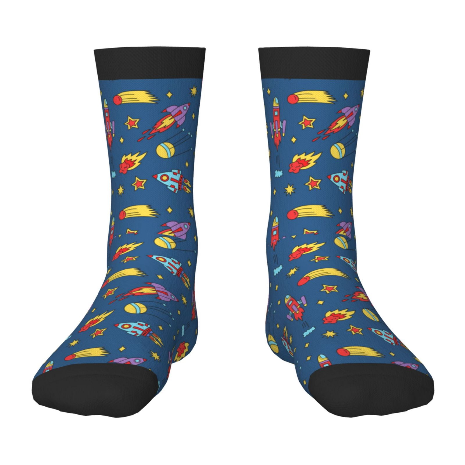 Fuzoiu Cosmos Rockets Print Kids Socks For Boys Girls,Grip Crew Socks ...