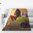 thumbnail image 1 of Fuzoiu Country Farm Morning Rooster Print Ultra-Soft Micro Fleece Blanket,All Seasons Flannel Throw, Lightweight Blanket for Bed, Sofa, Couch, Movie Night, Camping, and Travel-80"x60", 1 of 7