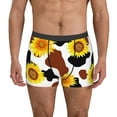 thumbnail image 1 of Fuzoiu Cow Print Sunflower Print Men's Ultra Breathable Underwear,No Riding Up Boxer Briefs with ComfortFlexible Waistband-Large, 1 of 5