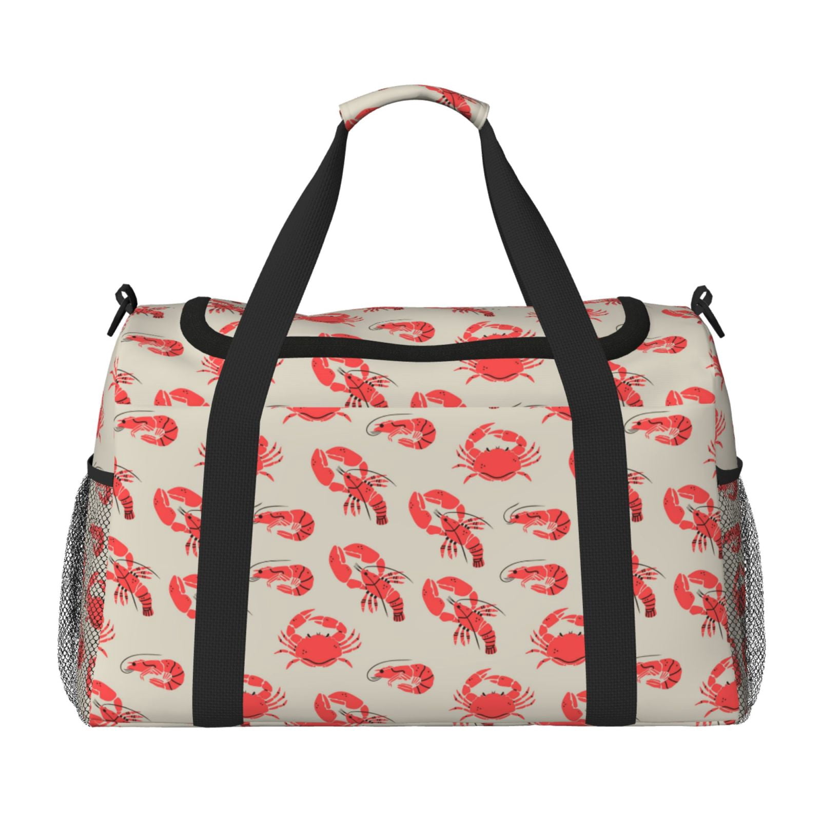 Fuzoiu Crab Lobster 1 Print Travel Duffle Bag,Carry On Tote Bags,Duffel Bag,Sport Gym Bag, Hospital Bag for Labor and Delivery, Overnight Bag,Luggage Bag