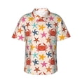 thumbnail image 1 of Fuzoiu Crabs And Seastars Print Hawaiian Shirt for Men, Summer Beach Casual Short Sleeve Button Down Shirts, Men’s Beach Summer Shirts with Pocket,3X-Large, 1 of 7