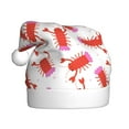 thumbnail image 1 of Fuzoiu Crayfish And Hearts Print Santa Hat Christmas Hat for Adults,Santa Hats with Pompom, Unisex Xmas Holiday Hat for Christmas New Year Festive Party Supplies, 1 of 6