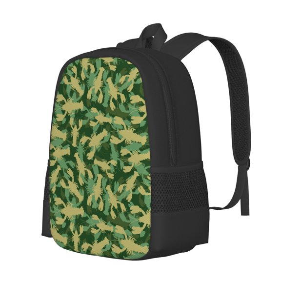 Fuzoiu Crayfish Army Print Large Capacity Backpack,Travel Backpack,Laptop Bag,College School Rucksack Bag,for School, Travel & Outdoor Activities
