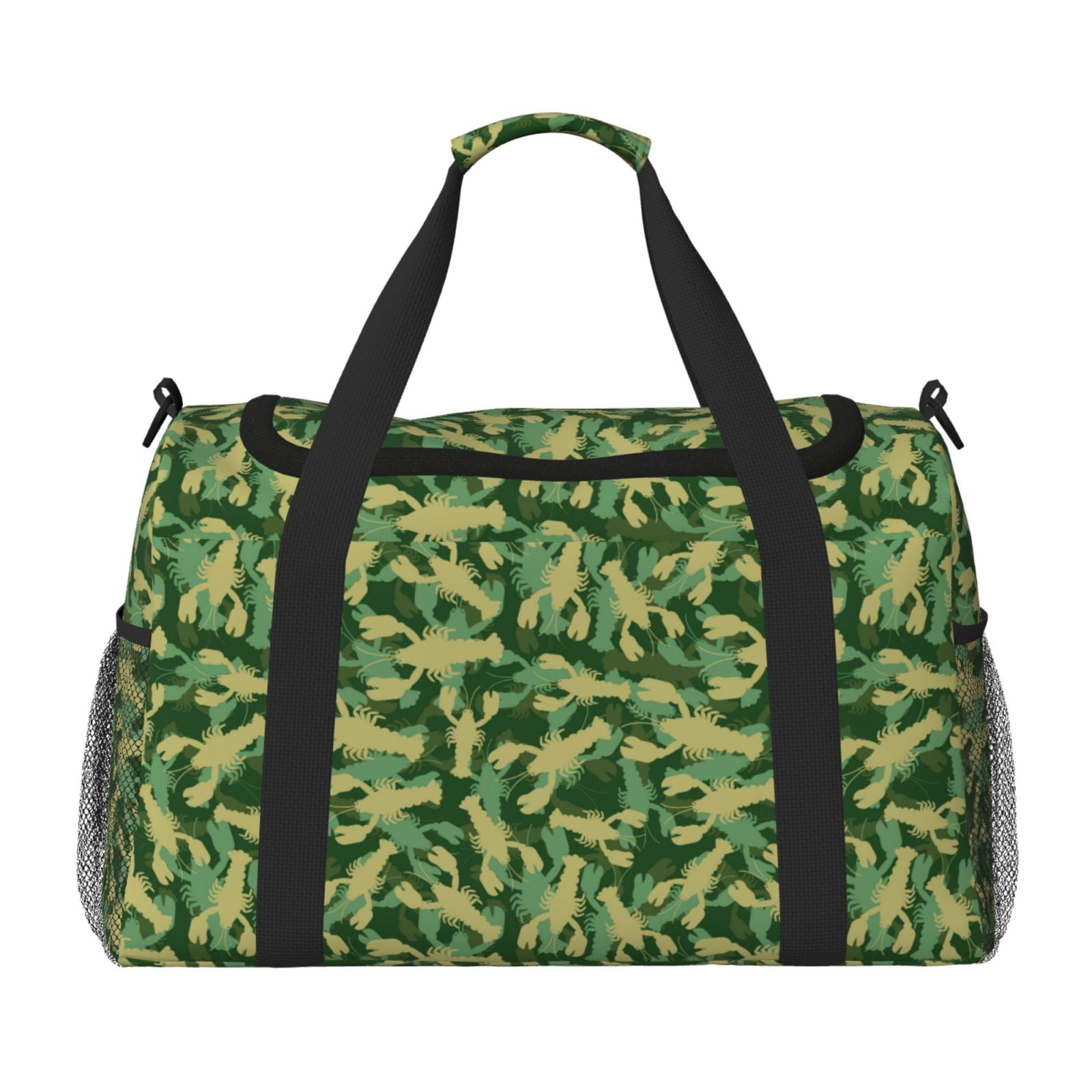Fuzoiu Crayfish Army Print Travel Duffle Bag,Carry On Tote Bags,Duffel Bag,Sport Gym Bag, Hospital Bag for Labor and Delivery, Overnight Bag,Luggage Bag