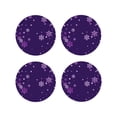 thumbnail image 1 of Fuzoiu Crystal Purple Snowflake Print Leather Coasters Set,Drink Coasters Set of 4,for Tabletop Protection, Durable PVC Coasters,Home Décor and Housewarming Gift-Round Shape, 1 of 6