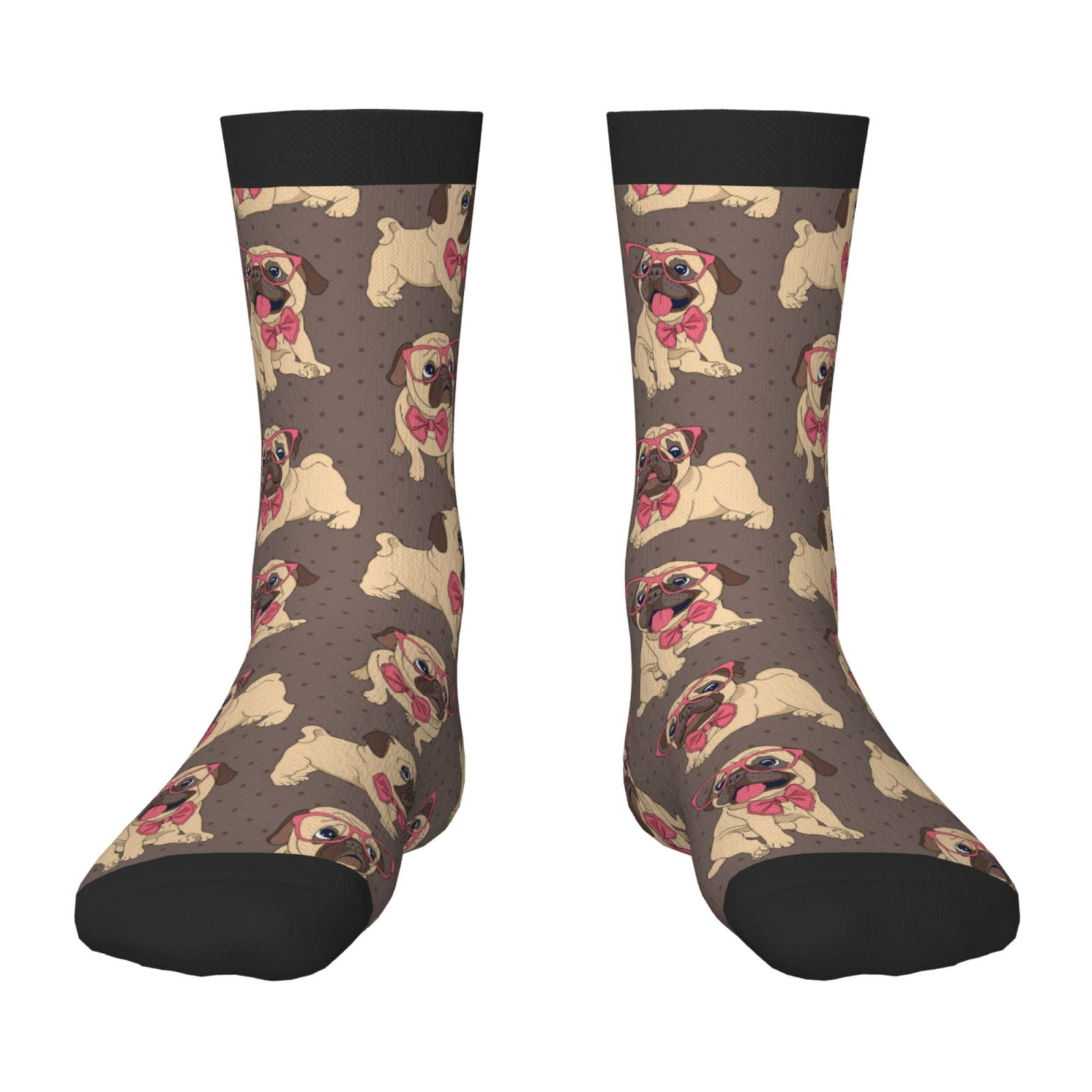 Fuzoiu Cut Pug Print Kids Socks For Boys Girls,Grip Crew Socks with Non ...