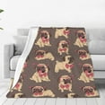 thumbnail image 1 of Fuzoiu Cut Pug Print Ultra-Soft Micro Fleece Blanket,All Seasons Flannel Throw, Lightweight Blanket for Bed, Sofa, Couch, Movie Night, Camping, and Travel-50"x40", 1 of 7