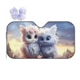 thumbnail image 1 of Fuzoiu Cute Animal Couple Print Car Windshield Sun Shade,Block Uv Rays Sunshade,Foldable Front Window Sun Visor Protector for Car,SUV,Truck-Keep Vehicle Cool-Cute Animal Couple, 1 of 8