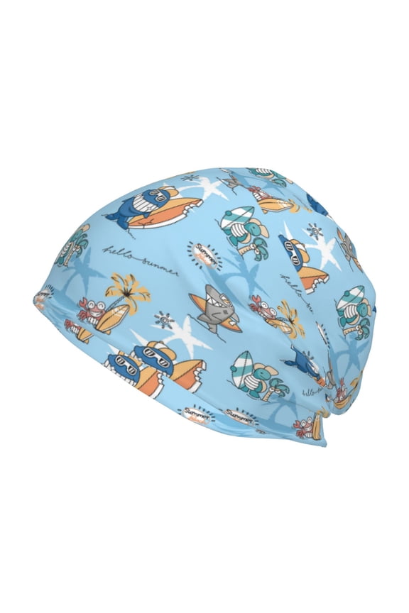 Cute Animals Surfers Print Winter Beanie Hat for Men & Women,Warm Knit Cap,Women Windproof Watch Hat,Knit Warm Unisex Beanie