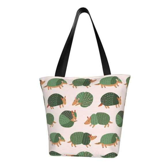 Fuzoiu Cute Armadillo Print Large Capacity Shoulder Bag for Women,Large Capacity Office Purse,Laptop Tote Bag,Casual Everyday Tote for Work Beach Travel and Shopping Grocery